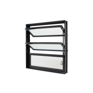 Imagem de Janela Basculante em Alumínio Preto Caribe Max 60x100x6cm 3 folhas Jap
