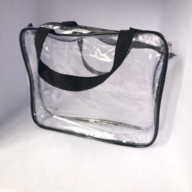 Imagem de kit com 10 necessaire MALOTE Transparente  PRETA 30X23 - Gii Matos Mak