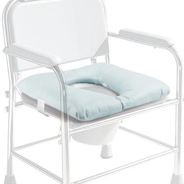 Imagem de RoamReady Almofada de cabeceira para idosos, almofada de assento portátil para vaso sanitário/chuveiro/cabeceira, ajuste universal, assento acolchoado para idosos, assento de vaso sanitário 43 x 43