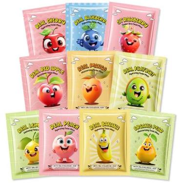 Imagem de Máscaras Faciais Kaely Fruit para Crianças - Pacote com 10 Unidades