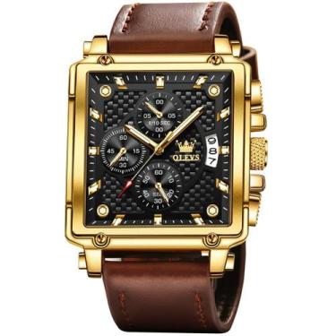 Imagem de Relógio OLEVS Square Chronograph de Quartzo Masculino com Pulseira de 