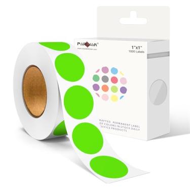 Imagem de PARLAIM Adesivos redondos de ponto de código de cor de 2,5 cm, etiqueta de pontos de inventário verde claro, etiquetas adesivas circulares para escritório doméstico - 1000 por caixa dispensadora