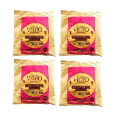 Imagem de Kit 4 Fubá de Milho Orgânico para Bolo Broa e Angu Mano Velho 2 Kg
