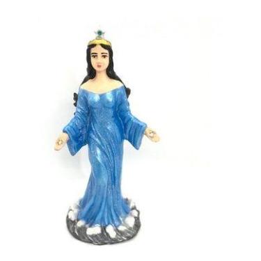 Imagem de Imagem Orixa Iemanja Manto Azul Metalizada Escultura Resina Estatua 17