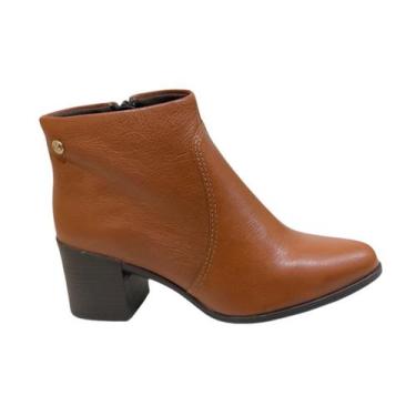 Imagem de Bota Cano Curto Feminina Couro Bottero 314721, Caramelo, 36