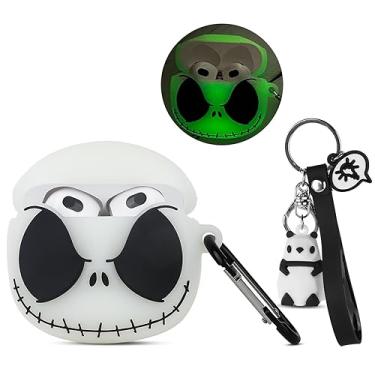 Imagem de Capa compatível com AirPods 3, capa de caveira luminosa compatível com Airpods de 3ª geração (2021), capa fofa de anime divertida para Airpods 3