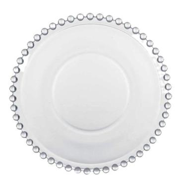 Imagem de Jogo 2 Prato Raso de Cristal Wolff Pearl Clear Bolinha Transparente 27