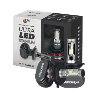 Imagem de Par de Lâmpadas Ultraled Titanium H4 6000K 12V 50W 5000LM Shocklight -