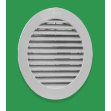 Imagem de Grade De Ventilação Redonda Plástica 200mm Branca Com Tela - Aceadobra