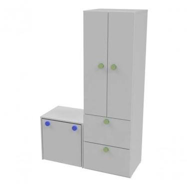 Imagem de Armário Roupeiro Infantil Com Mesa Baú Organizador 100% Mdf