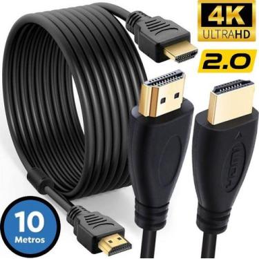Imagem de Cabo Hdmi Grande 10m Metros 2.0 Full Hd 4k Ultra Velocidade Tv Note Pc