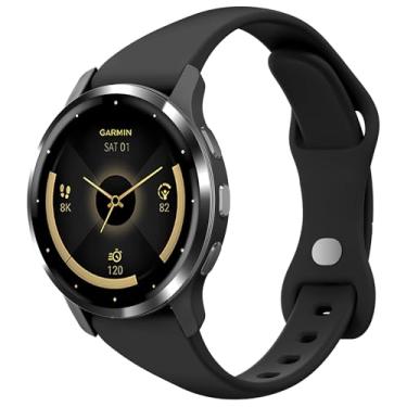 Imagem de Laband Pulseira de relógio fina de silicone de 22 mm compatível com Garmin Venu 3/Venu 2/Venu 4 de 45 mm/Vivoactive 4, pulseira de substituição fina e estreita para Forerunner 570 47 mm/265/255/255