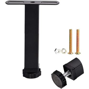 Imagem de 8in/10in/12in/14in Altura Pernas De Estrutura De Cama Ajustáveis, Pés De Cama Ferro Preto, Acessórios De Suporte Para Móveis, Black, 14in/35cm