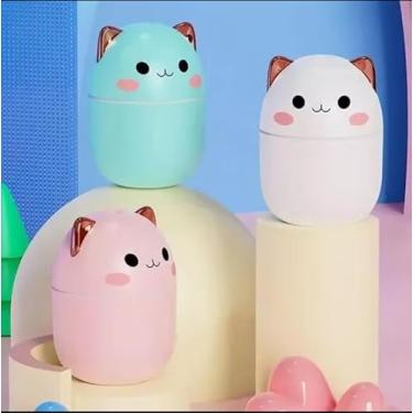 Imagem de Umidificador de Ar Portátil Kawaii, Design de Gato, 3 Cores Disponíveis - Branco, Rosa, Verde Menta