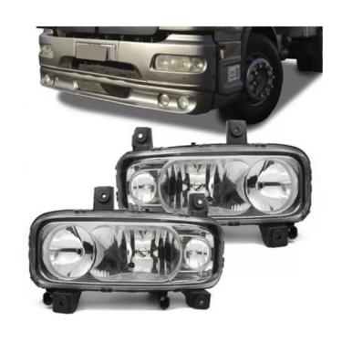 Imagem de Par Farol Seta Mb Atego 2010 2011 2012 Lente Lisa