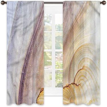 Imagem de Cortinas blecaute de mármore para quarto - Cortinas escurecidas com isolamento térmico para sala de estar, L 132 x C 150 cm