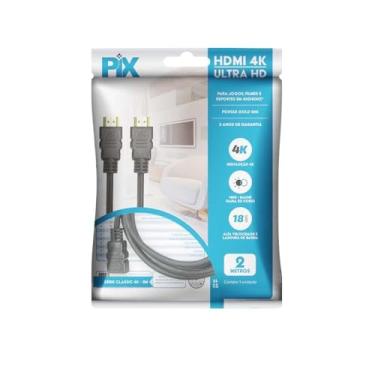 Imagem de PIX Cabo Hdmi 2.0 4K Hdr 19P 2M Pix Gold, Preto