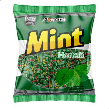 Imagem de Bala Mastigável Mint Hortelã Pacote 500g com 100 un Bala Mole Floresta