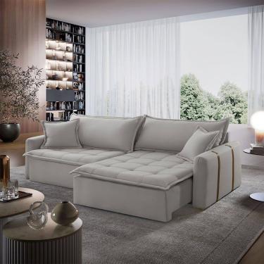 Imagem de Sofá Cama Veludo em Madeira Eucalipto 280cm Braço 20cm Arizona Meu Sofá Online