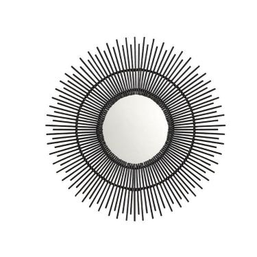 Imagem de Espelho Decorativo Parede Redondo Formato Sol Em Bambu