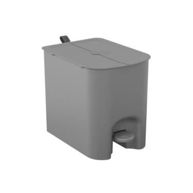 Imagem de Lixeira com Pedal Borboleta 12L Cinza com Alça grafite Coza