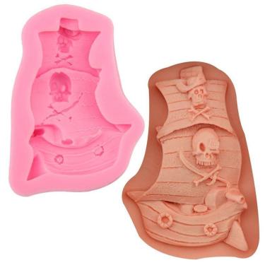 Imagem de Molde Silicone Barco Pirata Navio Marinheiro Fondant Biscuit