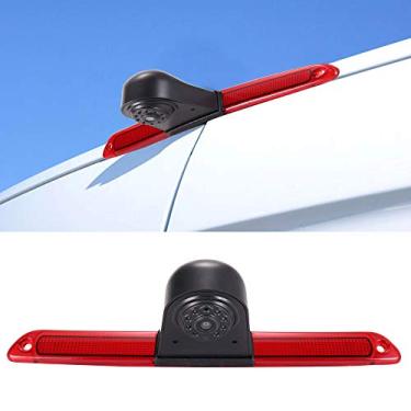 Imagem de Luz de freio para montagem no terceiro teto do carro, 3 câmeras de visão traseira, sistema assistente de segurança de estacionamento, visão noturna HD à prova d'água para VW Crafter Caravelle 2007