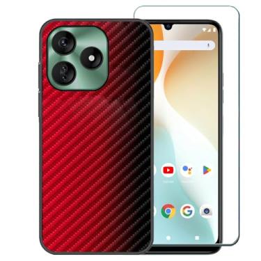 Imagem de Ranyi Capa para BLU G64L G1050WW com protetor de tela, padrão ondulado gradiente colorido, fina, flexível, proteção TPU (poliuretano termoplástico), capa de borracha de silicone para BLU G64L (2025