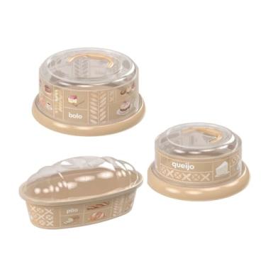 Imagem de Kit Boleira + Queijeira e Cesto de Porta Pão Cor Fend Plasutil