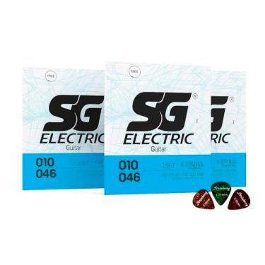 Imagem de Kit 3 Encordoamento Sg Light .010.046 Para Guitarra