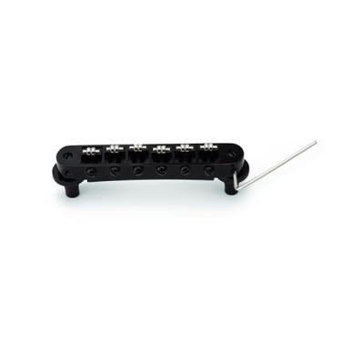 Imagem de Guyker Tune-O-Matic Roller Saddle Bridge - Pontes de guitarra com espaço de cordas de 10,5 mm com orifício de poste de substituição de 4,2 mm compatível com guitarra elétrica Les Paul LP SG 6 cordas