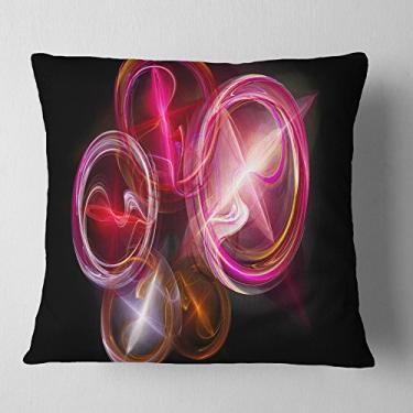 Imagem de Designart Red Fractal Desktop, sala de estar, sofá, enchimento de almofada de alta qualidade + capa de almofada impressa em ambos os lados 45,72 x 45,72 cm