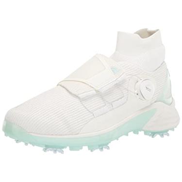 Imagem de adidas Motion Primegreen Boa Tênis de golfe masculino de corte médio, Não tingido/Halo Mint/Calçado branco, 45