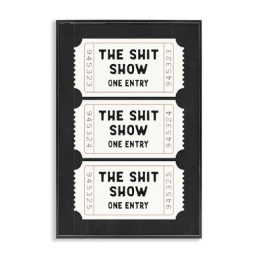 Imagem de Stupell Industries Sh*t Show Bathroom Tickets Black Framed Giclee Art Design por Lettered and Lined, 45,7 x 30,5 cm