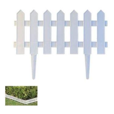 Imagem de Cerca Decorativa  Jardim Plastico Branco 6 Unds 19x40cm Cada - Globopl