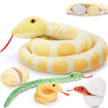 Imagem de Peluche de pelúcia Tezituor Giant Snake com bebês e ovos
