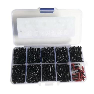 Imagem de predolo Kit Sortido de Ilhós para Raquete de Badminton com Furo Duplo Simples E Leve, Profissional para Reparo de Raquetes, 9 Tamanhos Diferentes, Preto