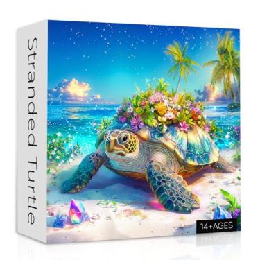 Imagem de Sea Turtle Puzzles for Adults 1000 Pieces, Diamond Art Animal Jigsaw Puzzles, Challenging Beach Turtles Puzzle as Home Decor