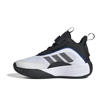 Imagem de adidas Tênis de basquete unissex Child Own The Game 3.0, Branco/Preto/Preto, 19