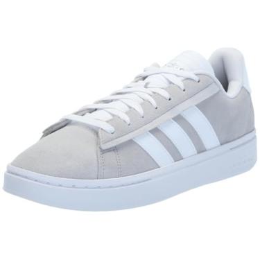 Imagem de adidas Grand Court Alpha Tênis masculino, Cinza/branco/prata metálica, 35