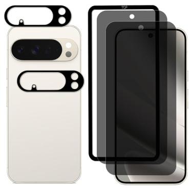 Imagem de HKKAIS Protetor de tela de privacidade projetado para Google Pixel 10 Pro XL filme de vidro temperado privado anti-espião pacote com 2 películas protetoras de lente de câmera pacote com 2