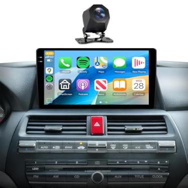 Imagem de [4+128G] Estéreo automotivo para Honda Accord 8th 2008-2013 sem fio Carplay Android Auto, rádio com tela sensível ao toque de 10,1 polegadas, Android/GPS/WiFi/EQ DSP/UI/Bluetooth5.0/SWC/câmera reserva