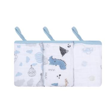 Imagem de Paninho De Boca Papi Soft Com Prendedor De Chupeta Estampado 40Cmx 40Cm, 3 uns, Jurassic, Verde