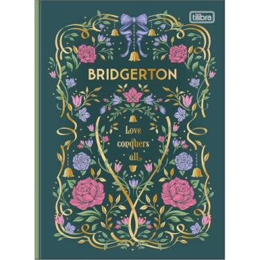 Imagem de Tilibra - Caderno Brochura Capa Dura Colegial Bridgerton 80 Folhas - Love Conquers All Verde