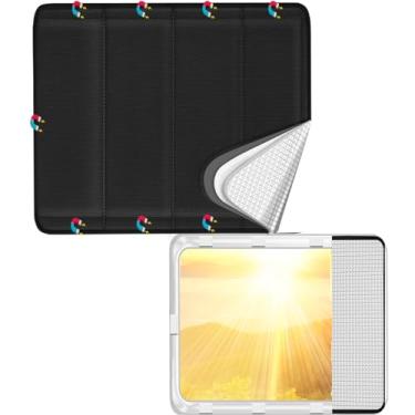 Imagem de SUNICO 78.7 cm X 68.6 cm Capa de persiana de porta RV magnética 100% blackout dobrável para campistas com folha de alumínio anti-UV reflexiva e isolamento de algodão e tecido impermeável espesso