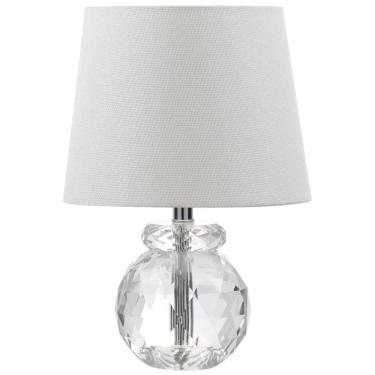 Imagem de Abajur Luminária de Mesa, Estilo Moderno com 33 cm de Altura para Quarto, Sala de Estar e Escritório, 110V 9W, Safavieh, Transparente