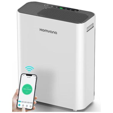 Imagem de Purificador de ar inteligente para ambientes amplos de até 1.250 pés quadrados, com filtro H13 True lavável Homvana