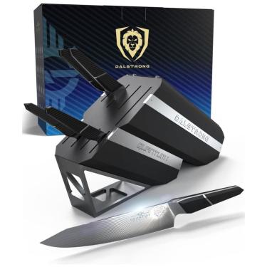 Imagem de Conjunto de Facas em Aço Inoxidável com Bloco de Bancada, 5 Peças, DALSTRONG, Preto