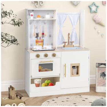 Imagem de Cozinha Infantil em Madeira com Som e Luz Realista Forno, Pia, Micro-Ondas e Armário de...