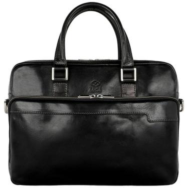Imagem de Bolsa, Maleta de Couro Masculina para Laptop, TIME RESISTANCE, Preto